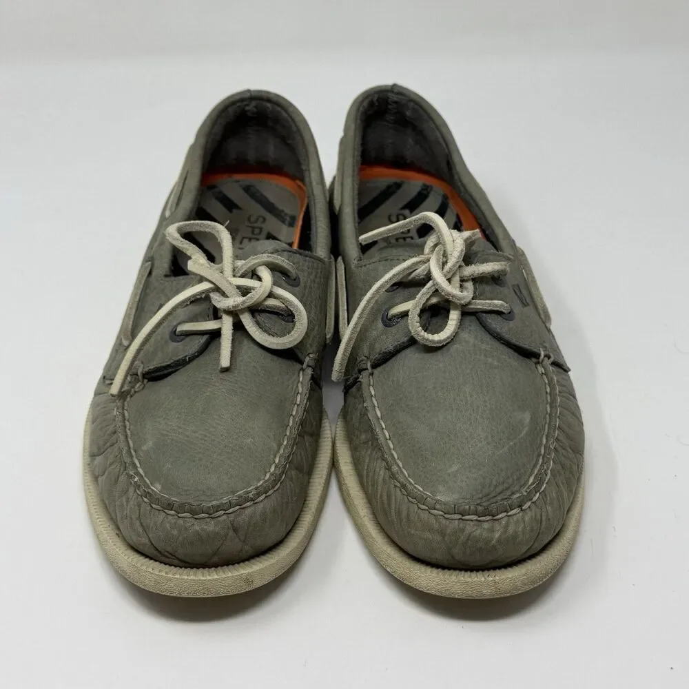 Sperry Top Sider Daytona Boat Shoes Mens 9.5 M Green Leather 2 Eye Preppy